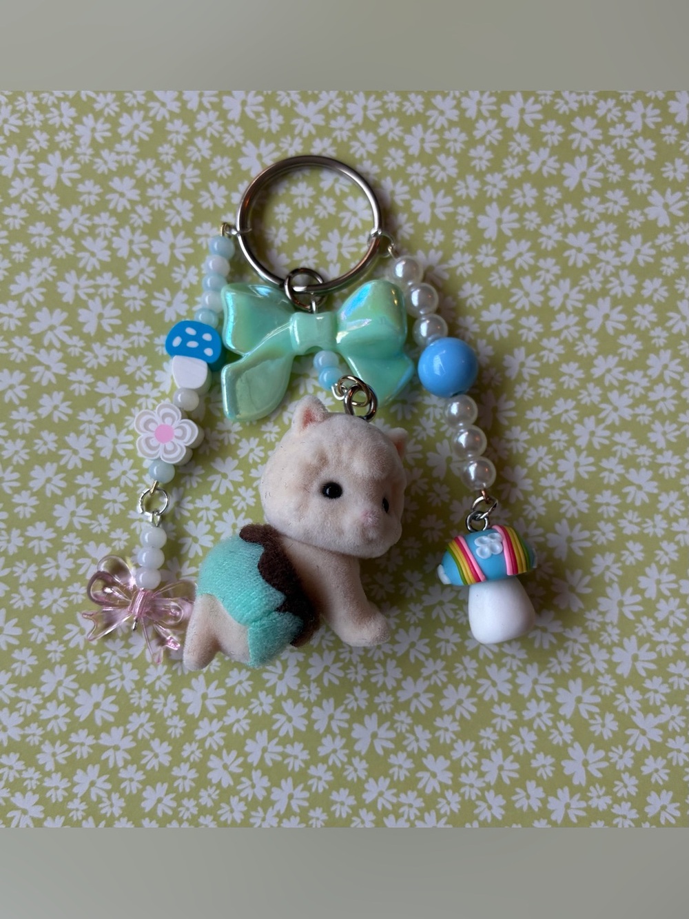 Handmade Calico Critter keychain